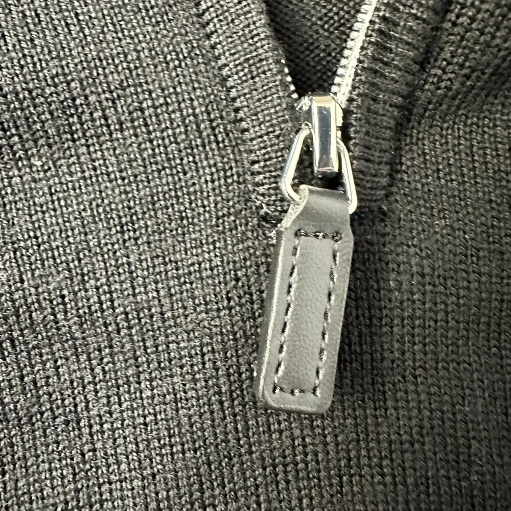 Collars & Co. Men's Cashmere‎ Australian Merino 1/4 Zip Sweater, Size S, Black